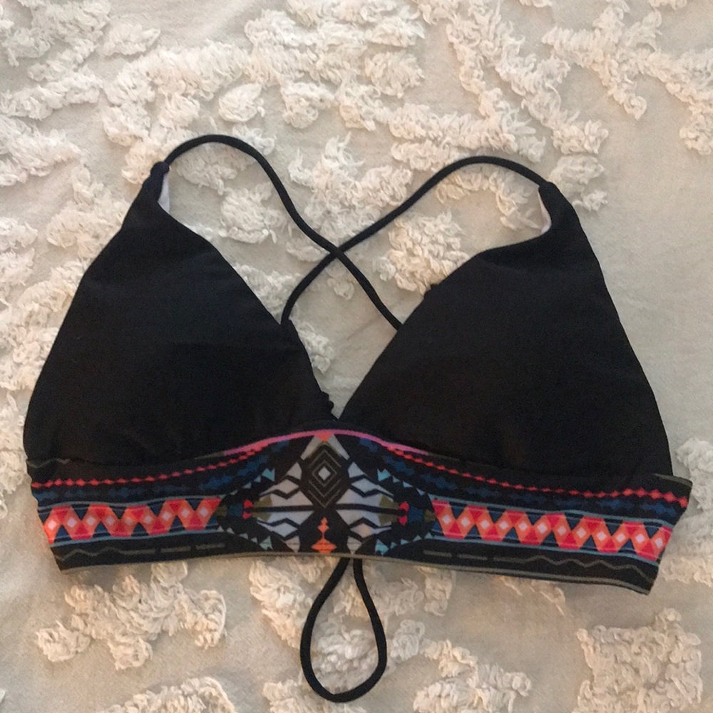 Black cross back bikini top NWOT